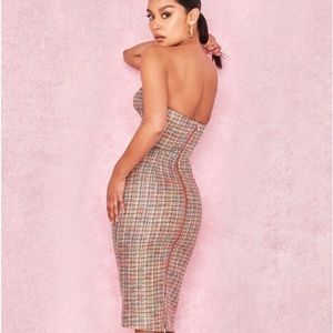 Tweed Mid Knee Dress